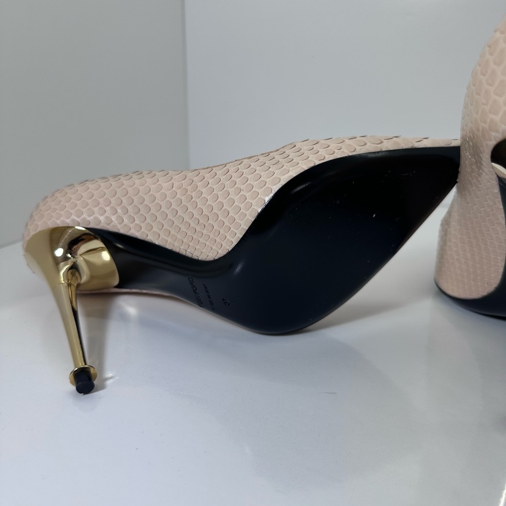 Tom Ford python Beige and Gold Textured Heels - Picture 6 of 7
